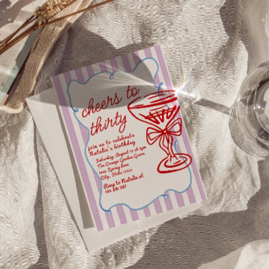 30e Hand getrokken Kleurrijke Champagne Glas Verja Kaart