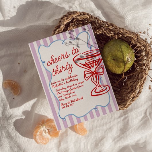 30e Hand getrokken Kleurrijke Champagne Glas Verja Kaart