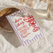 30e Hand getrokken Kleurrijke Champagne Glas Verja Kaart