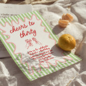 30e Hand Getrokken Kleurrijke Strepen Verjaardagsf Kaart