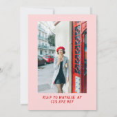 30e Hand Getrokken Rode Boog Champagne Foto Verjaa Kaart (Achterkant)