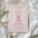 30e Hand Getrokken Roze Bow Martini Doddle Verjaar Kaart<br><div class="desc">Als u op zoek bent naar een elegante en gemakkelijk bewerkte unieke uitnodiging voor de 30e verjaardag, is deze perfect voor u. Zoals je ziet, is het voorzien van roze handgeschreven script met grillige naam en verjaardagsformulering op retro crème achtergrond. Met kleurrijke levendige roze hand getekend een boog martini glas...</div>