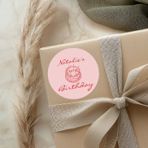 30e Hand Getrokken Roze Taart Glas Verjaardagsfees