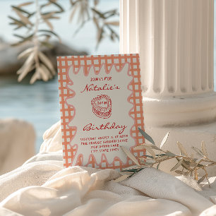 30e handgeschilderde Wavy Lijst 70s Verjaardag Kaart