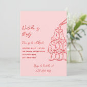 30e handgetekende champagnetoren 30 jaar kaart (Staand voorkant)