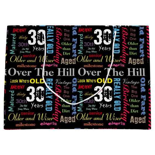 30e Happy BIrthday in een graffiti-stijl Large Cadeautasje (Voorkant)