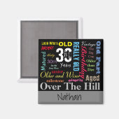 30e Happy BIrthday in een graffiti stijl Magneet (Voorkant / Achterkant)