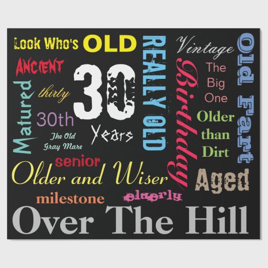 30e Happy Birthday in een groot graffiti-ontwerp Cadeaupapier (Vlak)