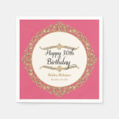 30e Happy Birthday Party Celebration Round Decor Servetten (Voorkant)