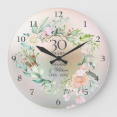 30e huwedagsjubileum rozen bloem parel grote klok (Voorkant)