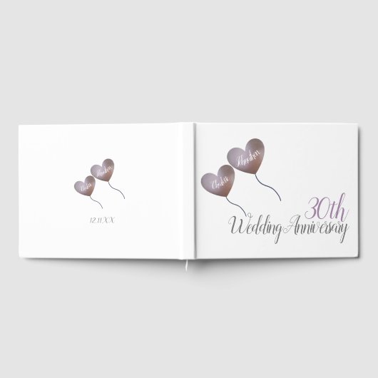 30e huwelijksfeest hartballonnen gastenboek (Volledig)