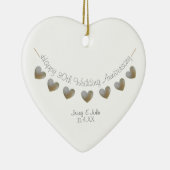 30e huwelijksfeest met een cadeau voor de bruiloft keramisch ornament (Rechts)