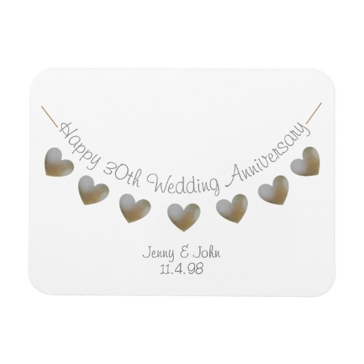 30e huwelijksfeest met een cadeau voor de bruiloft magneet (Horizontaal)