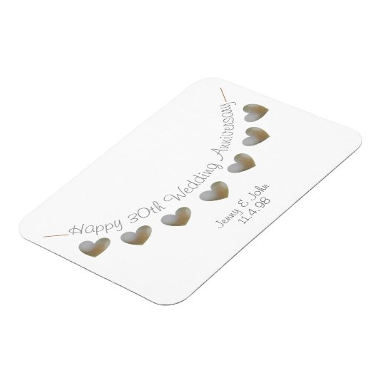 30e huwelijksfeest met een cadeau voor de bruiloft magneet (Linkerzijde)