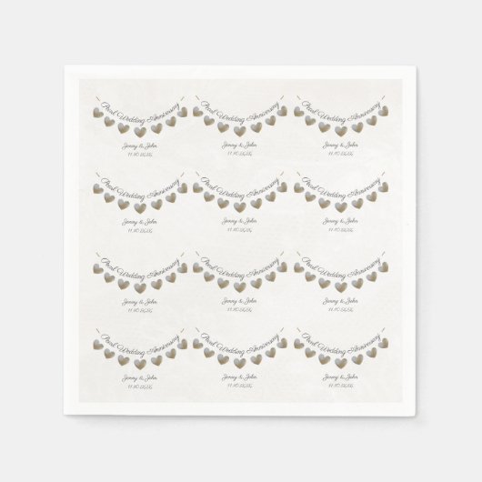 30e huwelijksfeest met een hartslag servet (Voorkant)