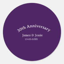 30e huwelijksjubileum naam datum paars eenvoudig 