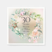 30e huwelijksjubileum rozenkrans parel servet (Voorkant)