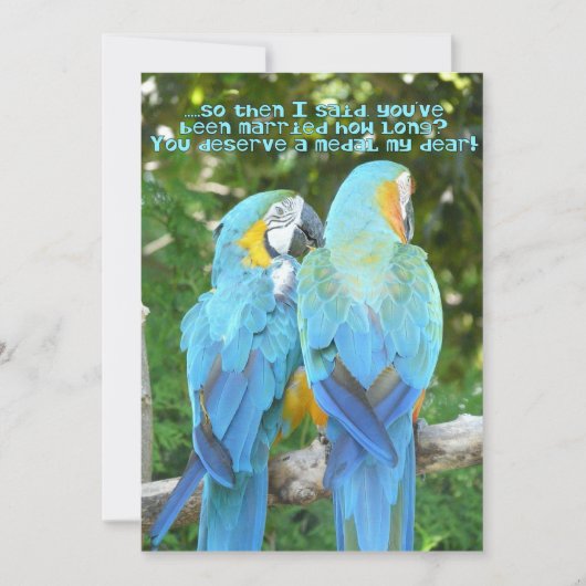 30e huwelijksjubileumfeest/-Blue Parrot Humor Kaart (Voorkant)