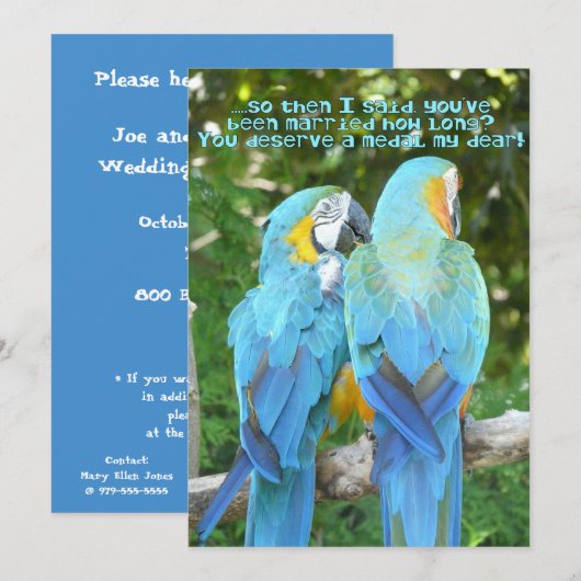30e huwelijksjubileumfeest/-Blue Parrot Humor Kaart (Voorkant / Achterkant)