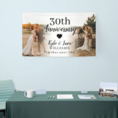 30e huwelijksverjaardag aangepaste 2 foto-collage spandoek (Beurs)