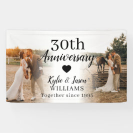 30e huwelijksverjaardag aangepaste 2 foto-collage spandoek