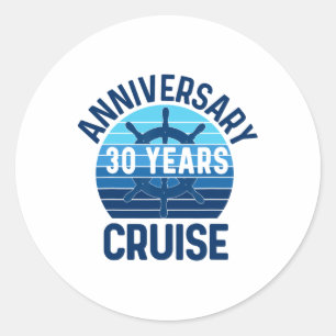 30e huwelijksverjaardag Cruise 30 jaar Koppels V Ronde Sticker