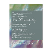 30e huwelijksverjaardag Moderne parel uitnodiging