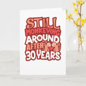 30e huwelijksverjaardag Nog steeds aan het monkeye Kaart (Gele Bloem)