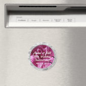 30e, huwelijksverjaardag Parels & Roze Bloemen Swi Magneet (Insitu (Vaatwasser))