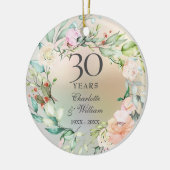 30e huwelijksverjaardag Rozen Krans Parel Keramisch Ornament (Links)