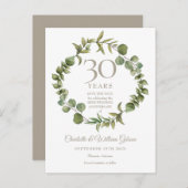 30e huwelijksverjaardag Save the Date gebladerte Aankondigingskaart (Voorkant / Achterkant)
