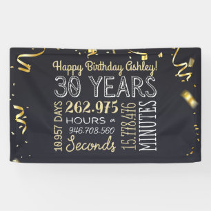 30e jaarbanner - 30 jaar in uren en seconden spandoek