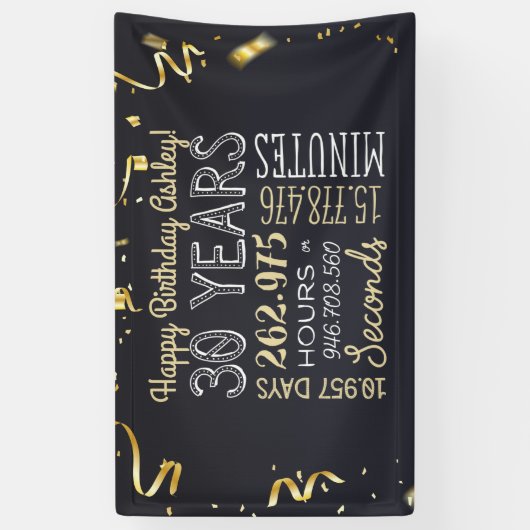 30e jaarbanner - 30 jaar in uren en seconden spandoek (Verticaal)