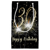 30e jaarsparkler op zwart klein cadeauzakje (Voorkant)