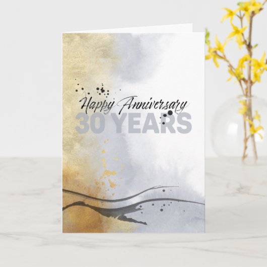 30e Jubileum Artistieke inkt Abstract Kaart (Gele Bloem)