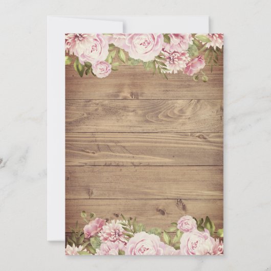 30e Jubileum Boho Rustic Rozen Kaart (Achterkant)