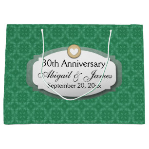 30e Jubileum Bruiloft Jubileum Groen Z08 Large Cadeautasje