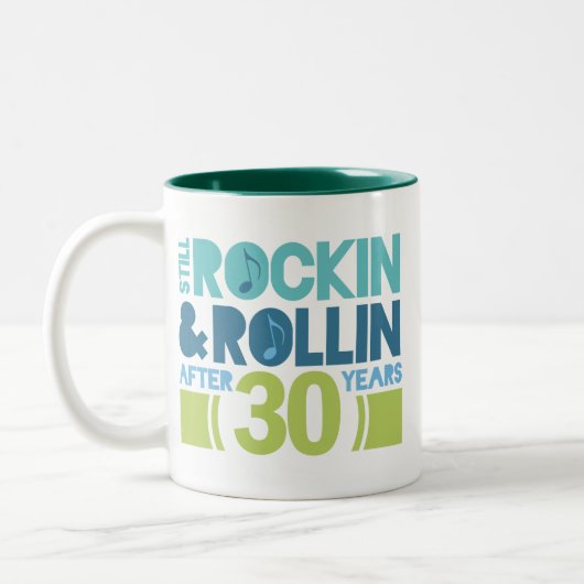 30e Jubileum bruiloft Tweekleurige Koffiemok (Links)