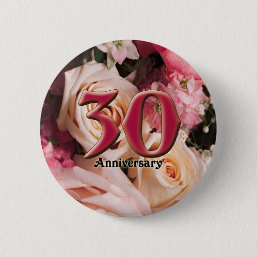 30e Jubileum Buttonnen Ronde Button 5,7 Cm (Voorkant)