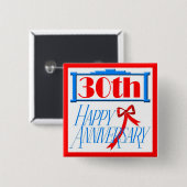 30e Jubileum Buttonnen Vierkante Button 5,1 Cm (Voorkant /achterkant)