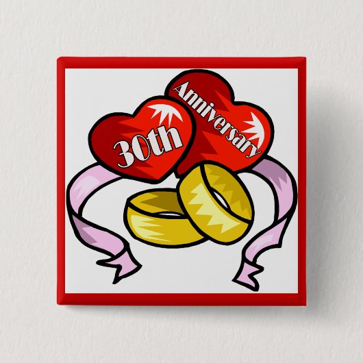 30e Jubileum Buttonnen Vierkante Button 5,1 Cm (Voorkant)
