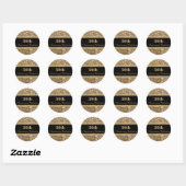 30e Jubileum Celebration Gold Glitter Parels Ronde Sticker (Vel)