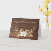 30e Jubileum Deer Antler Bouquet Kaart (Gele Bloem)