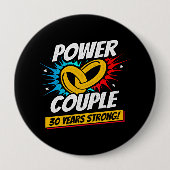 30e Jubileum gehuwde paren 30 jaar sterk Ronde Button 4,0 Cm (Voorkant)