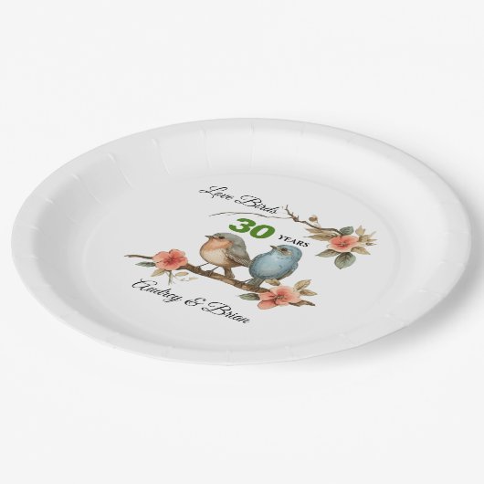 30e Jubileum gepersonaliseerd Papieren Bordje (Gekanteld)