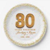 30e Jubileum gepersonaliseerd Papieren Bordje (Voorkant)