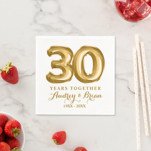30e Jubileum gepersonaliseerd Servet (Insitu)
