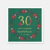 30e Jubileum gepersonaliseerde kerstservetten Servet (Voorkant)