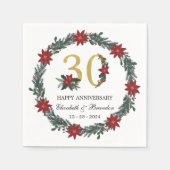 30e Jubileum gepersonaliseerde kerstservetten Servet (Voorkant)