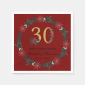 30e Jubileum gepersonaliseerde kerstservetten Servet (Voorkant)